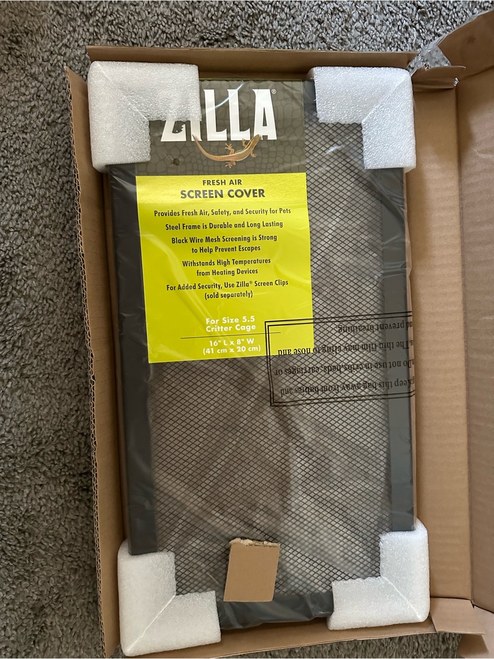 Zilla Fresh Air Screen Cover - Black